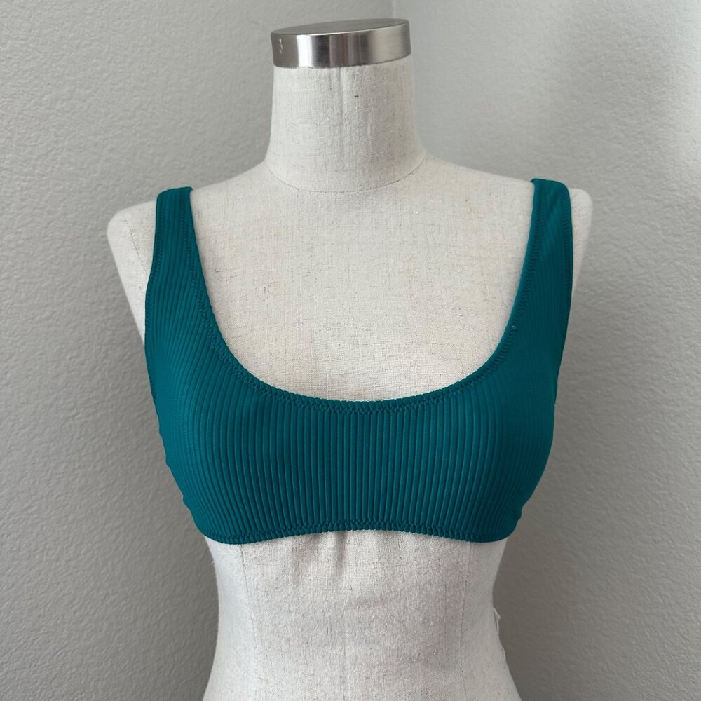 Forever 21 Ribbed Two Piece Swimwear Scoop Teal Color Sz M NWT